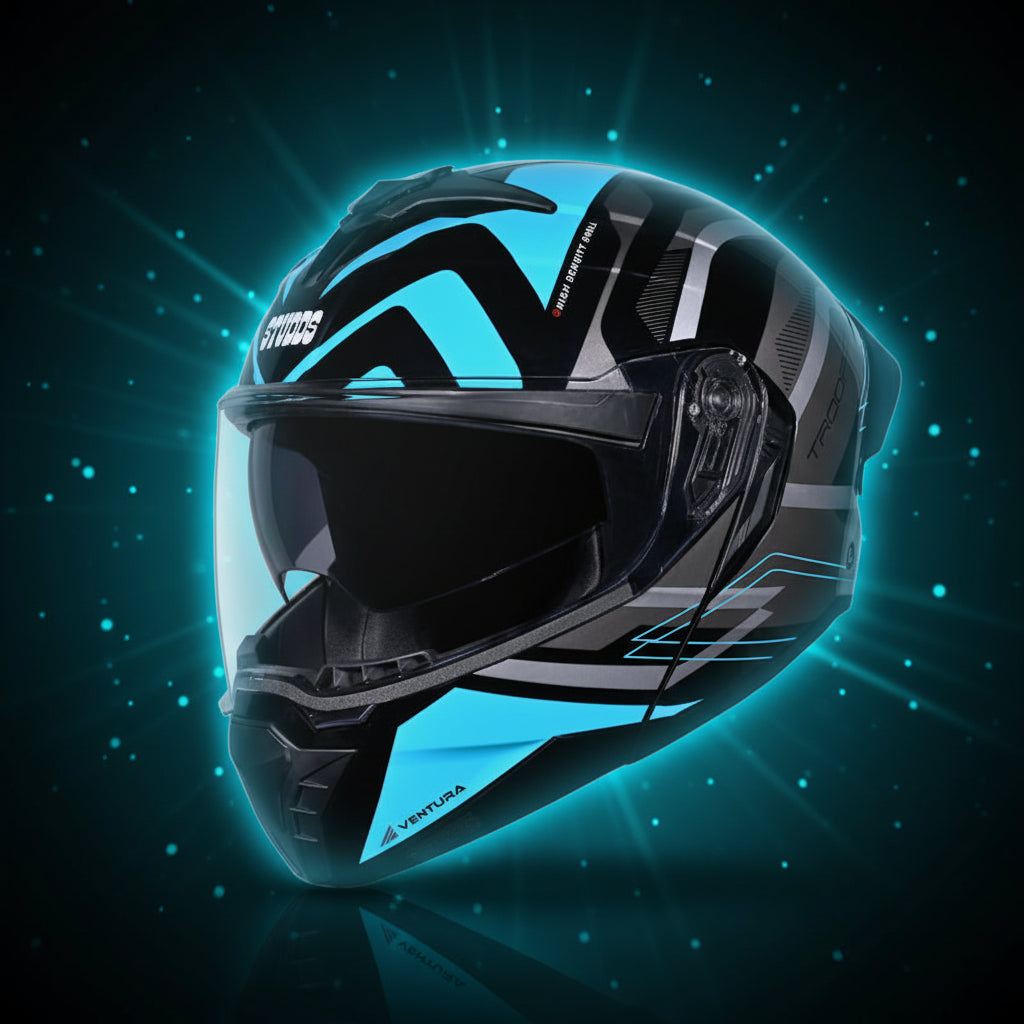 Studds Trooper D3 Ventura Decor Black & Blue - Helmet