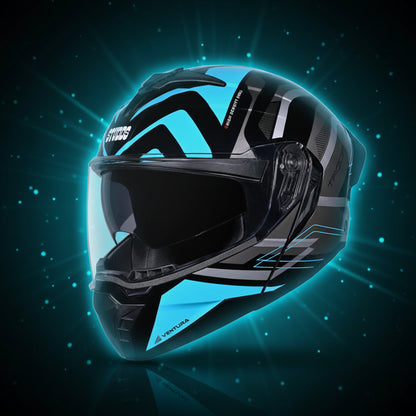 Studds Trooper D3 Ventura Decor Black & Blue - Helmet