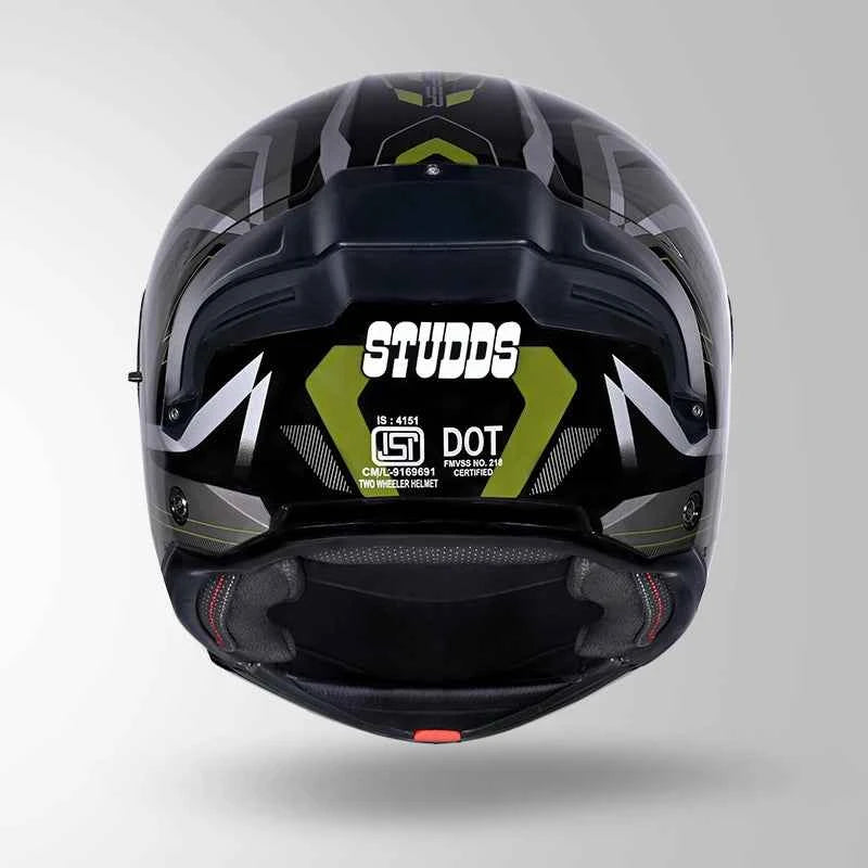 Studds Trooper D3 Ventura Decor Black & Green - Helmet