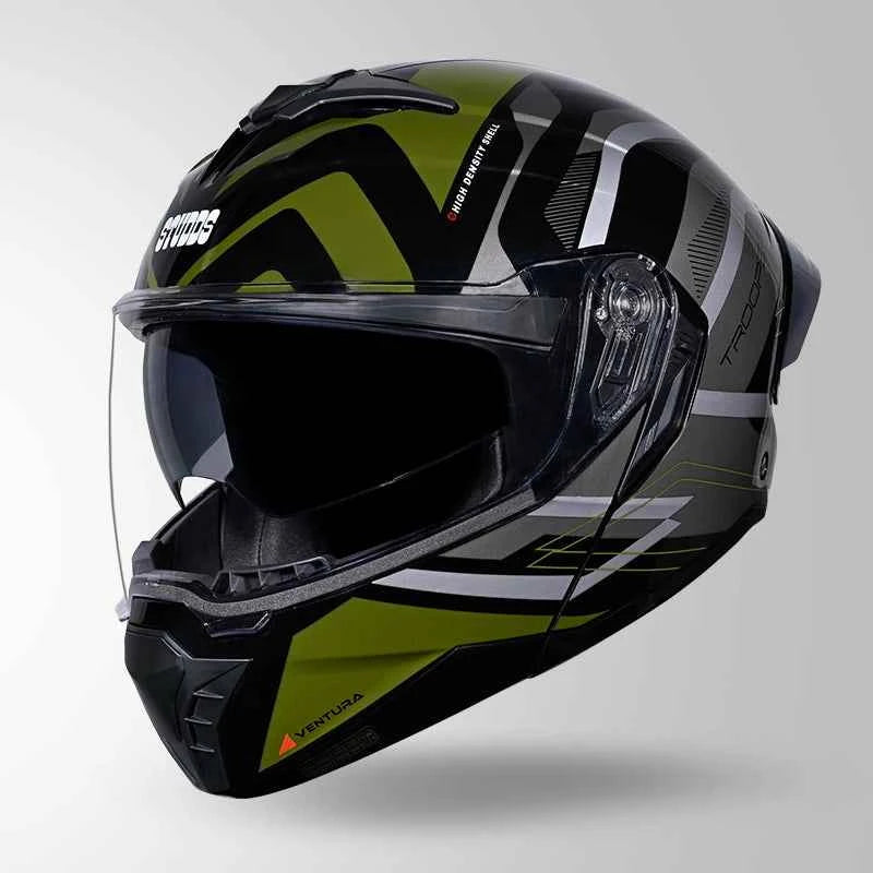 Studds Trooper D3 Ventura Decor Black & Green - Helmet