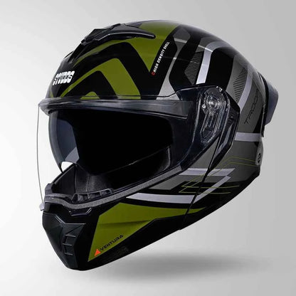 Studds Trooper D3 Ventura Decor Black & Green - Helmet