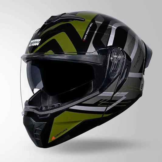 Studds Trooper D3 Ventura Decor Black & Green - Helmet