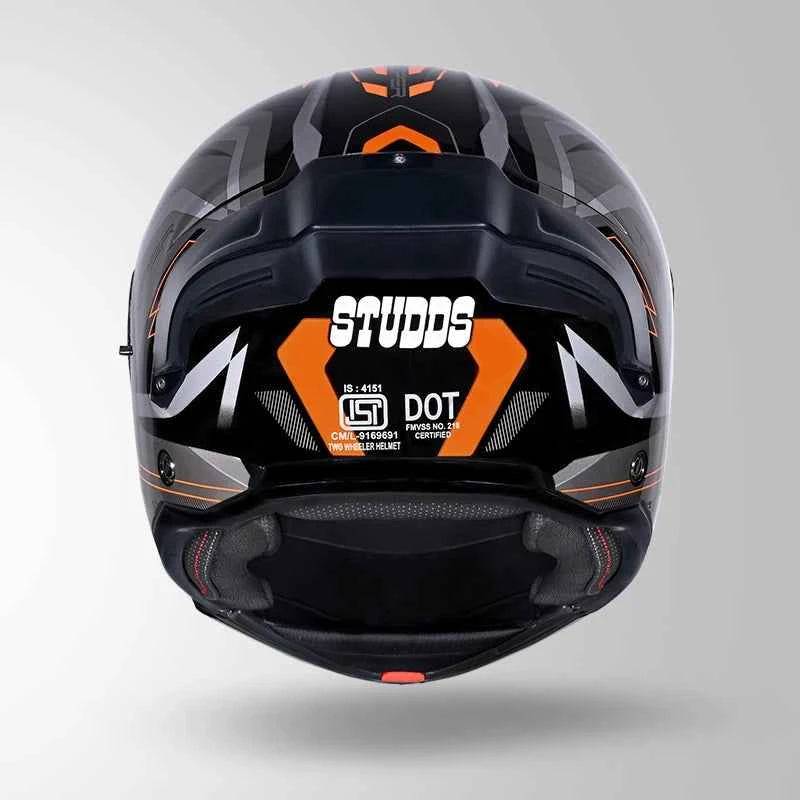 Studds Trooper D3 Ventura Decor Black & Orange - Helmet