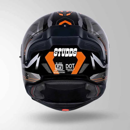 Studds Trooper D3 Ventura Decor Black & Orange - Helmet