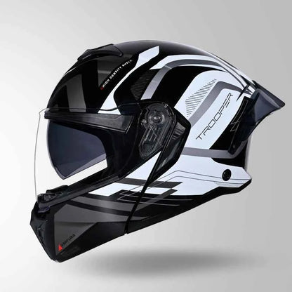 Studds Trooper D3 Ventura Decor Black & White - Helmet
