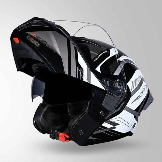 Studds Trooper D3 Ventura Decor Black & White - Helmet