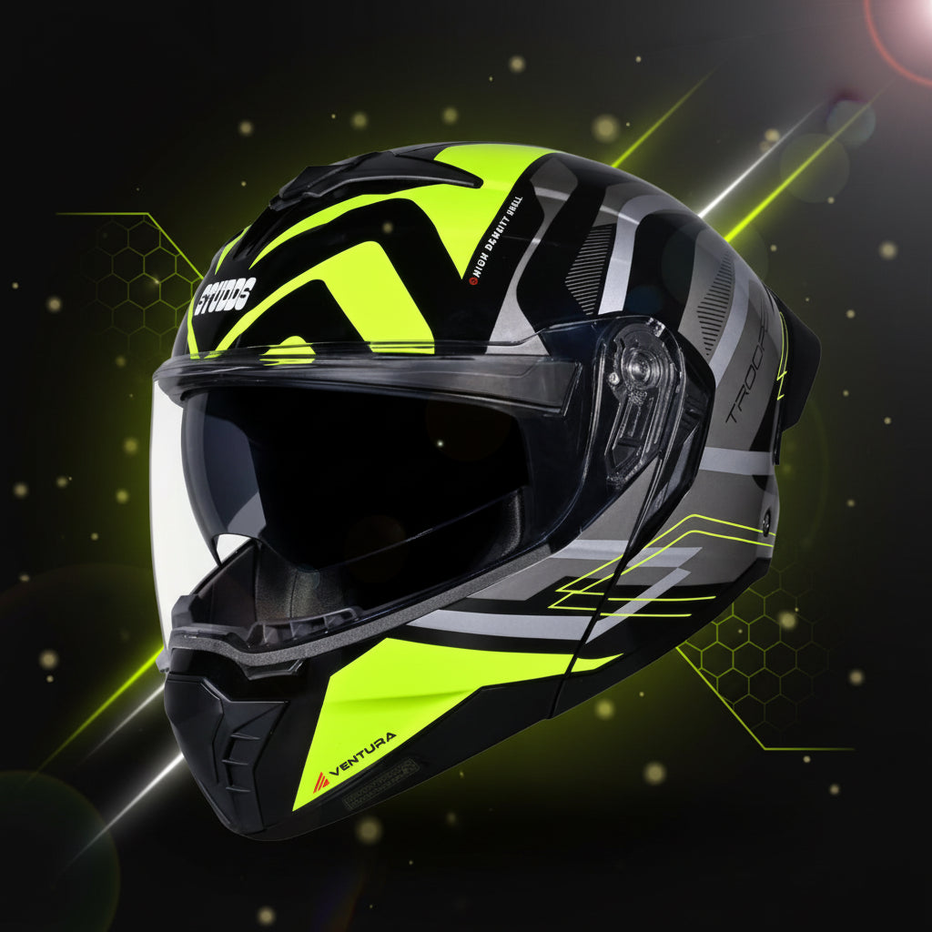Studds Trooper D3 Ventura Decor Black & Yellow - Helmet
