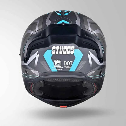 Studds Trooper D3 Ventura Decor Matt Black & Blue - Helmet