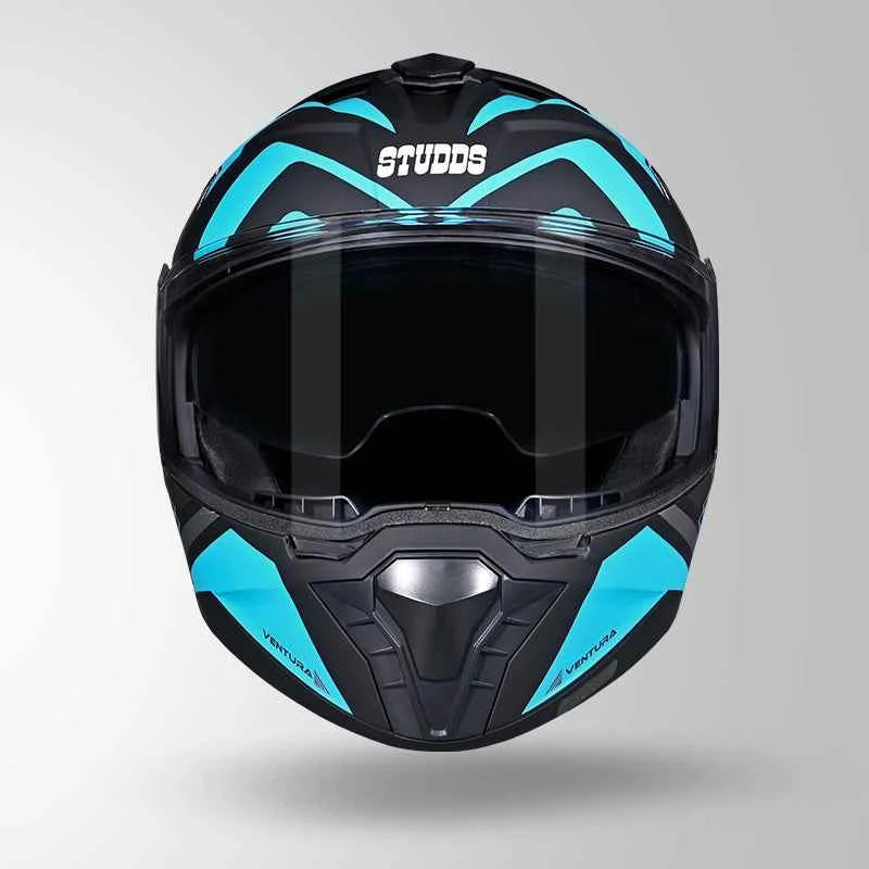 Studds Trooper D3 Ventura Decor Matt Black & Blue - Helmet