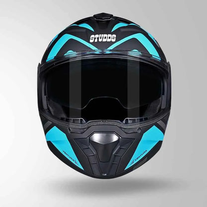 Studds Trooper D3 Ventura Decor Matt Black & Blue - Helmet