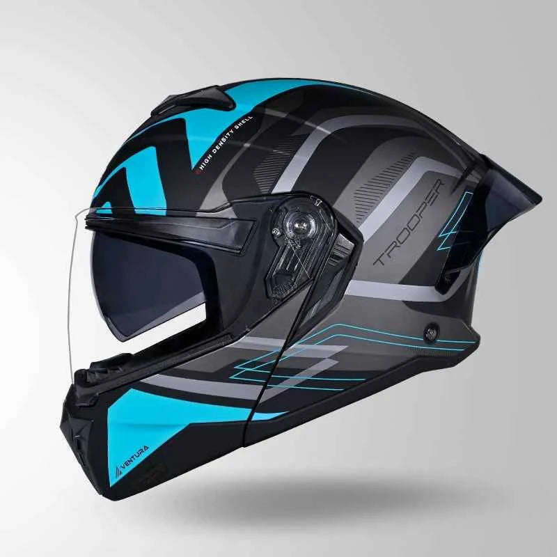 Studds Trooper D3 Ventura Decor Matt Black & Blue - Helmet