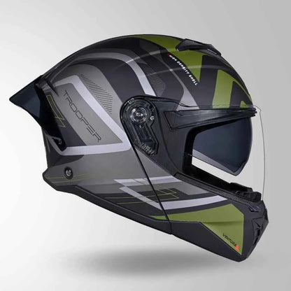 Studds Trooper D3 Ventura Decor Matt Black & Green - Helmet