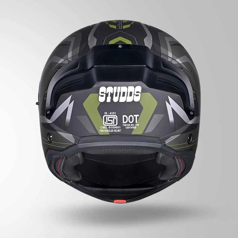 Studds Trooper D3 Ventura Decor Matt Black & Green - Helmet