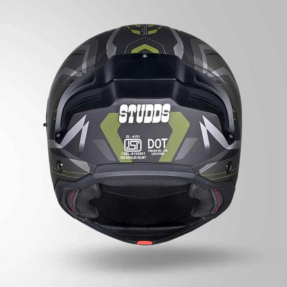 Studds Trooper D3 Ventura Decor Matt Black & Green - Helmet