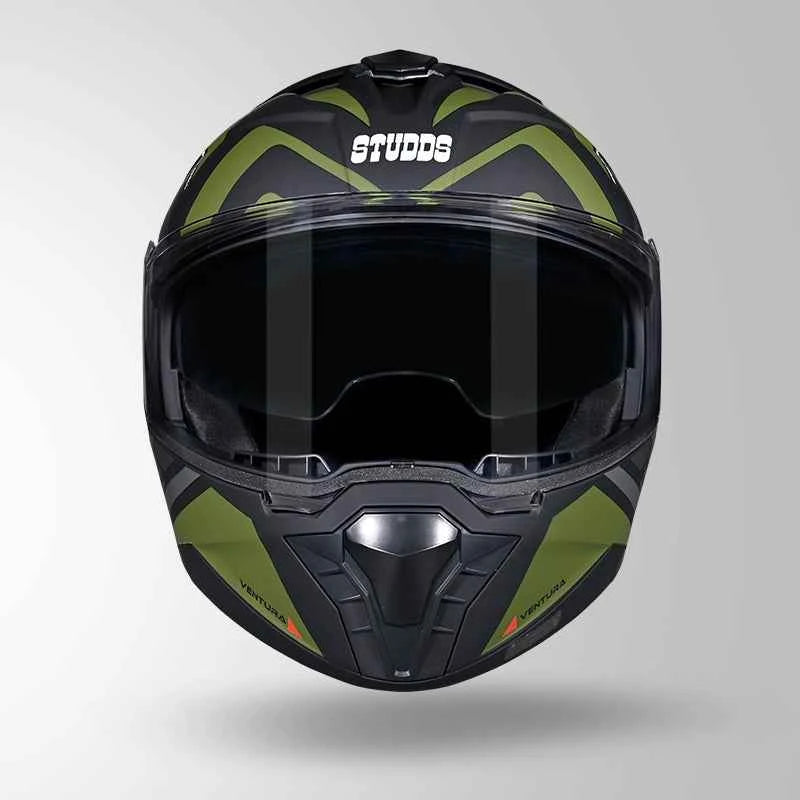 Studds Trooper D3 Ventura Decor Matt Black & Green - Helmet