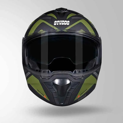 Studds Trooper D3 Ventura Decor Matt Black & Green - Helmet