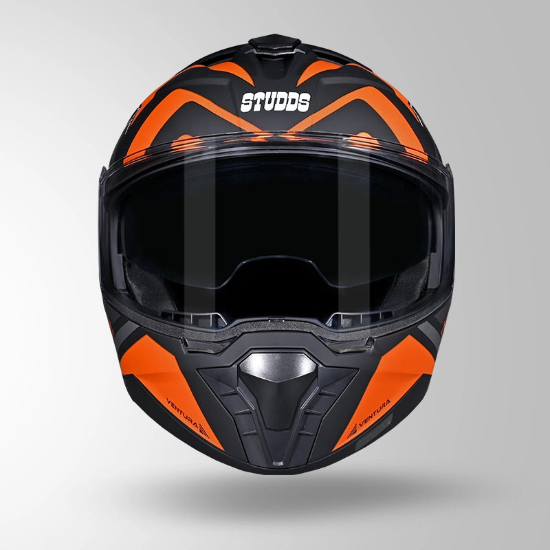 Studds Trooper D3 Ventura Decor Matt Black & Orange - Helmet