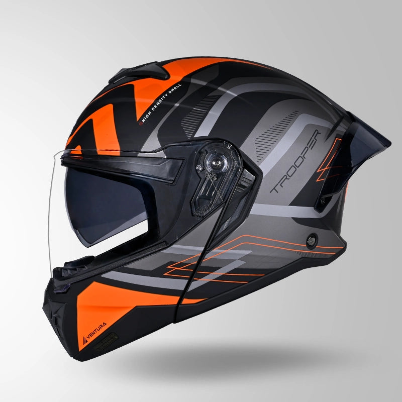 Studds Trooper D3 Ventura Decor Matt Black & Orange - Helmet