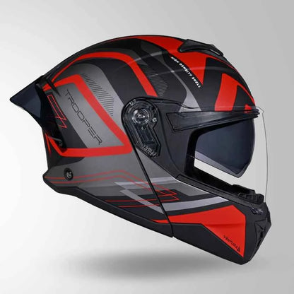 Studds Trooper D3 Ventura Decor Matt Black & Red - Helmet