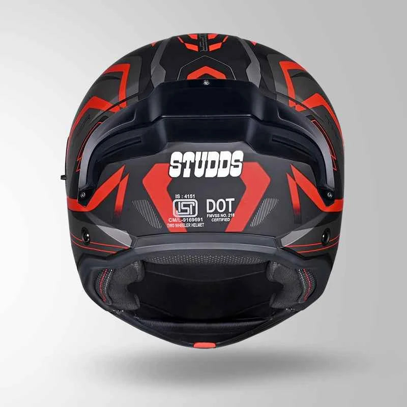 Studds Trooper D3 Ventura Decor Matt Black & Red - Helmet