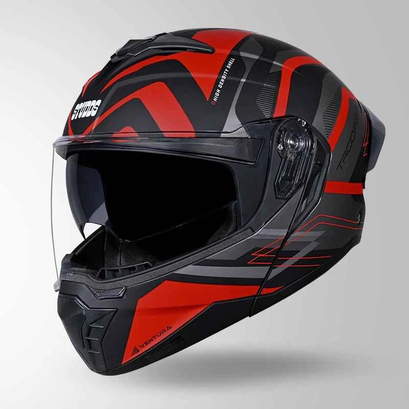 Studds Trooper D3 Ventura Decor Matt Black & Red - Helmet