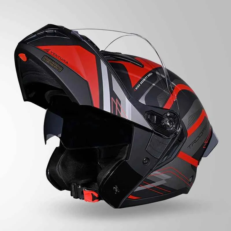Studds Trooper D3 Ventura Decor Matt Black & Red - Helmet