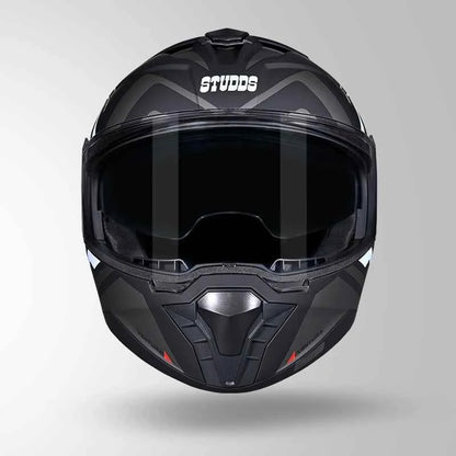 Studds Trooper D3 Ventura Decor Matt Black & White - Helmet