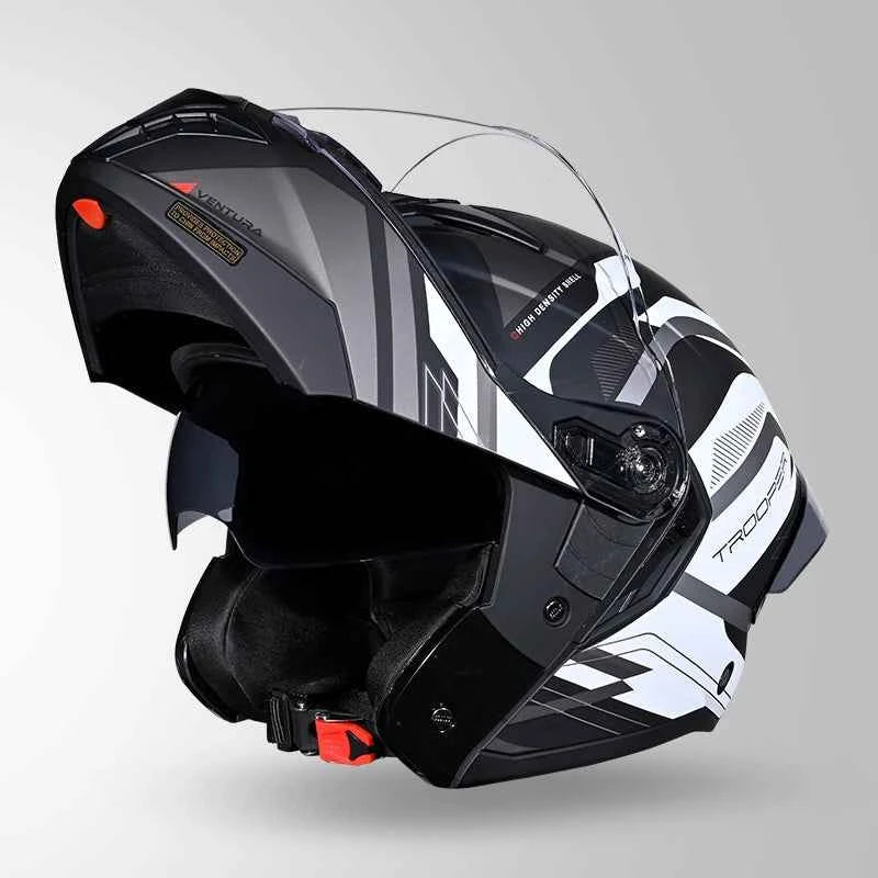 Studds Trooper D3 Ventura Decor Matt Black & White - Helmet