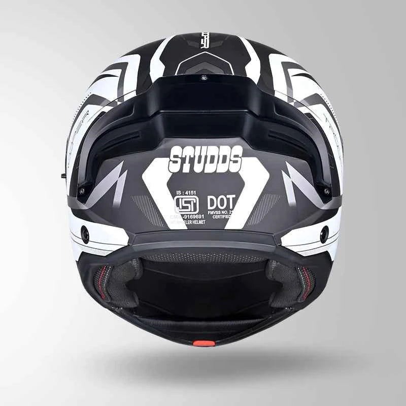 Studds Trooper D3 Ventura Decor Matt Black & White - Helmet