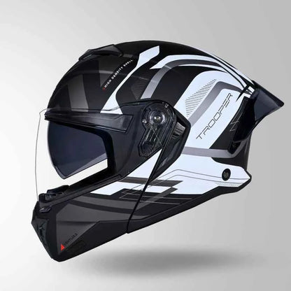 Studds Trooper D3 Ventura Decor Matt Black & White - Helmet