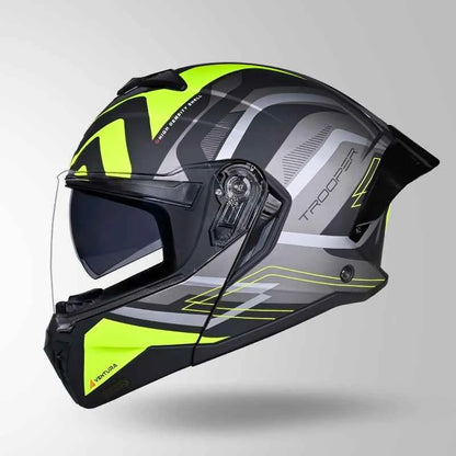 Studds Trooper D3 Ventura Decor Matt Black & Yellow - Helmet