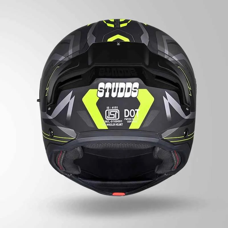 Studds Trooper D3 Ventura Decor Matt Black & Yellow - Helmet