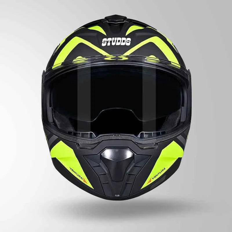 Studds Trooper D3 Ventura Decor Matt Black & Yellow - Helmet