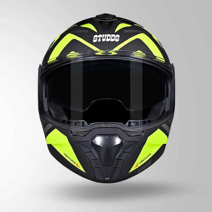 Studds Trooper D3 Ventura Decor Matt Black & Yellow - Helmet