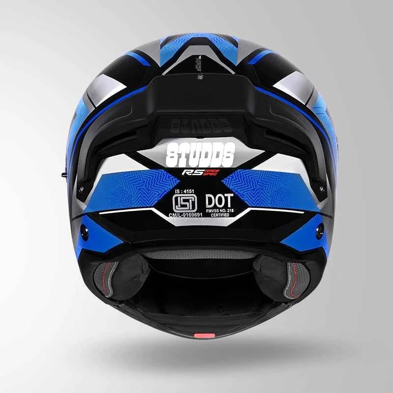 Studds Trooper D4 Race Decor Black / Grey & Blue - Helmet