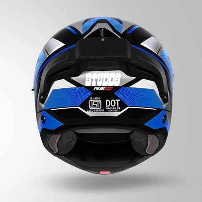 Studds Trooper D4 Race Decor Black / Grey & Blue - Helmet