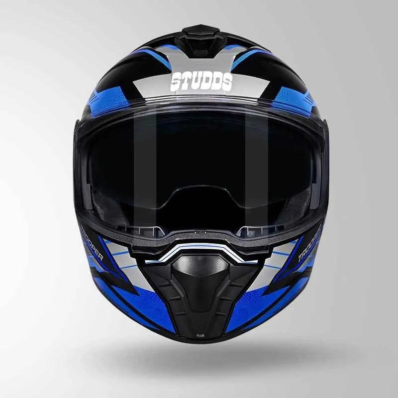 Studds Trooper D4 Race Decor Black / Grey & Blue - Helmet