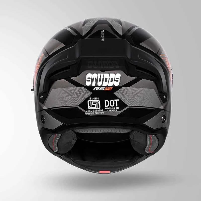 Studds Trooper D4 Race Decor Black / Orange & Grey - Helmet