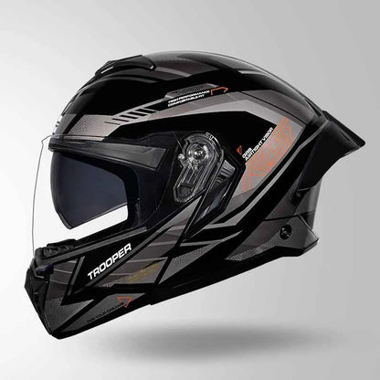 Studds Trooper D4 Race Decor Black / Orange & Grey - Helmet