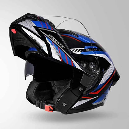 Studds Trooper D4 Race Decor Black / Red & Blue - Helmet