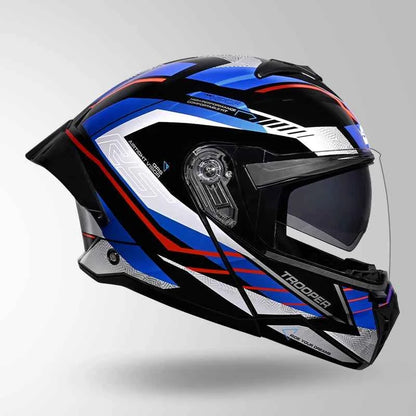 Studds Trooper D4 Race Decor Black / Red & Blue - Helmet