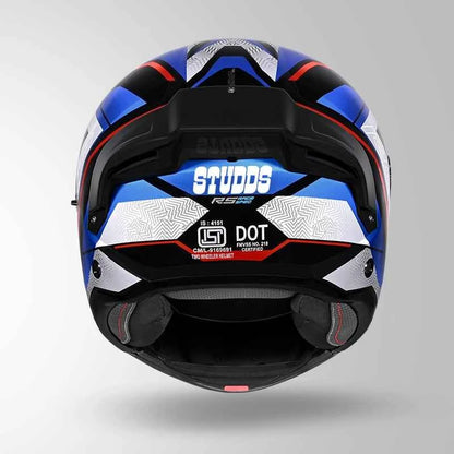 Studds Trooper D4 Race Decor Black / Red & Blue - Helmet