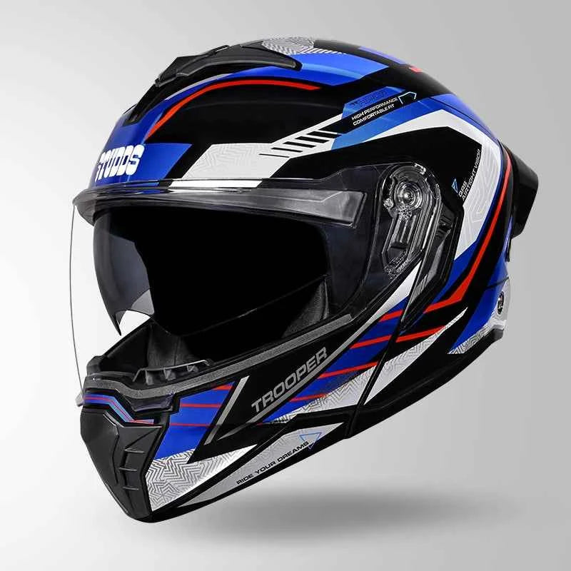 Studds Trooper D4 Race Decor Black / Red & Blue - Helmet