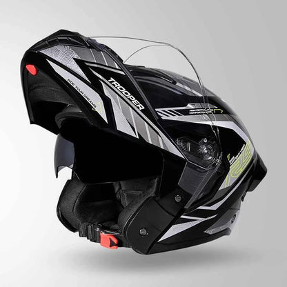 Studds Trooper D4 Race Decor Black / Yellow & Grey - Helmet