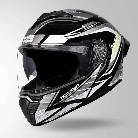 Studds Trooper D4 Race Decor Black / Yellow & Grey - Helmet