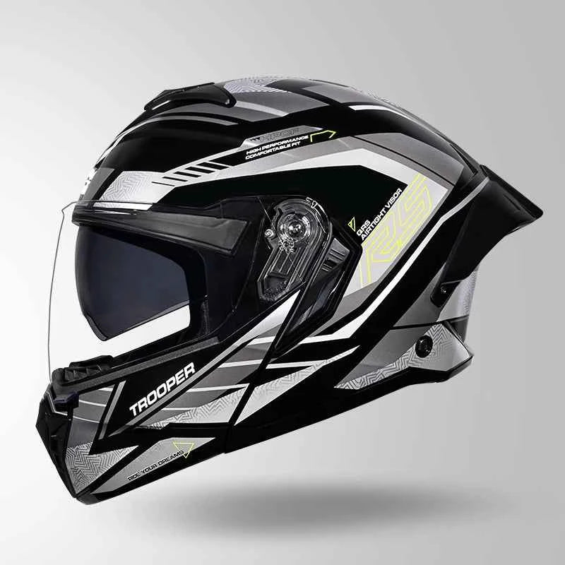 Studds Trooper D4 Race Decor Black / Yellow & Grey - Helmet