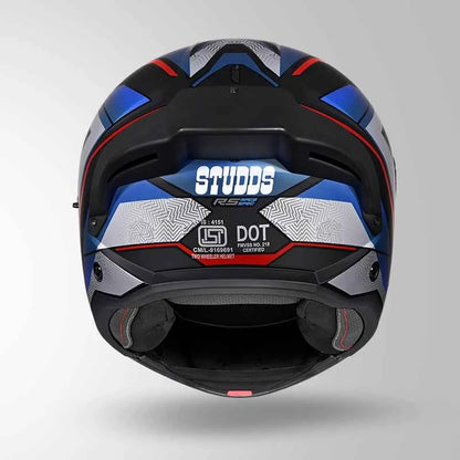 Studds Trooper D4 Race Decor Matt Black / Red & Blue
