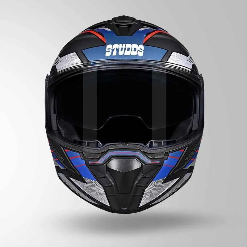 Studds Trooper D4 Race Decor Matt Black / Red & Blue