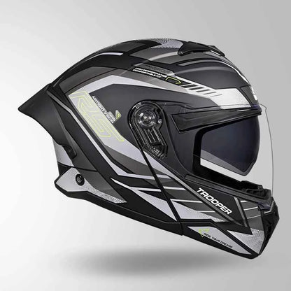 Studds Trooper D4 Race Decor Matt Black / Yellow & Grey - Helmet