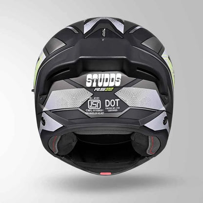 Studds Trooper D4 Race Decor Matt Black / Yellow & Grey - Helmet